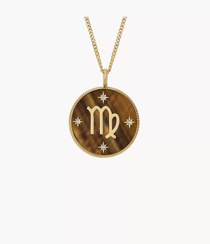 Virgo Sutton Zodiac Gold-Tone Stainless Steel Tiger's Eye Pendant Necklace JF04843710 - Shop Authentic FOSWOMNEC(s) from Maybrands - for as low as ₦114100! 