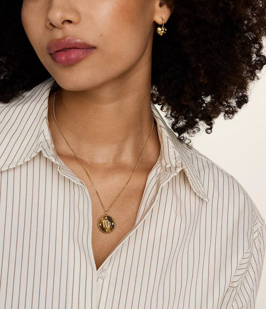 Virgo Sutton Zodiac Gold-Tone Stainless Steel Tiger's Eye Pendant Necklace JF04843710 - Shop Authentic FOSWOMNEC(s) from Maybrands - for as low as ₦114100! 