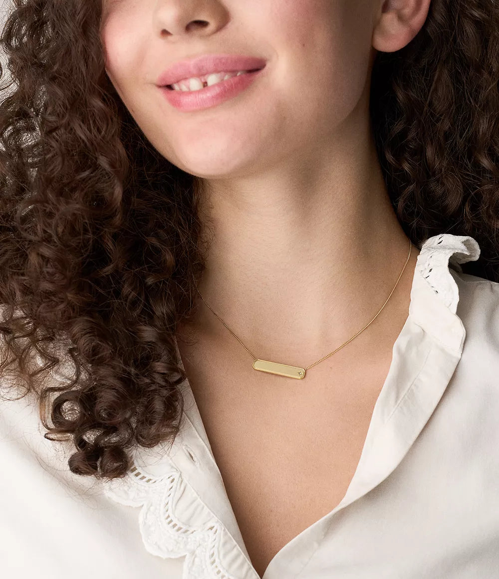 Sadie Gold-Tone Stainless Steel ID Necklace JF04926710 - Shop Authentic FOSWOMNEC(s) from Maybrands - for as low as ₦98000! 