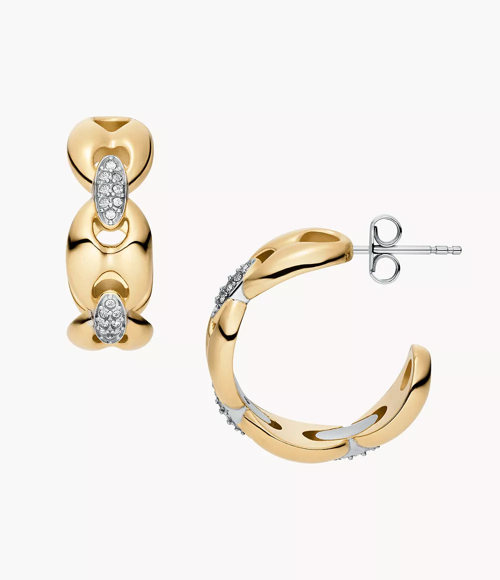 Heritage D-Link Glitz Two-Tone Stainless Steel Hoop Earrings JF04930998 - Shop Authentic FOSWOMEAR(s) from Maybrands - for as low as ₦131000! 