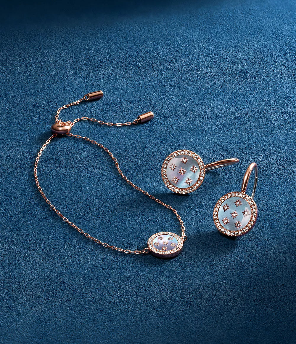 Merrit Classic Mother-of-Pearl Rose Gold-Tone Stainless Steel Station Bracelet JF04937791 - Shop Authentic FOSWOMBRA(s) from Maybrands - for as low as ₦98000! 