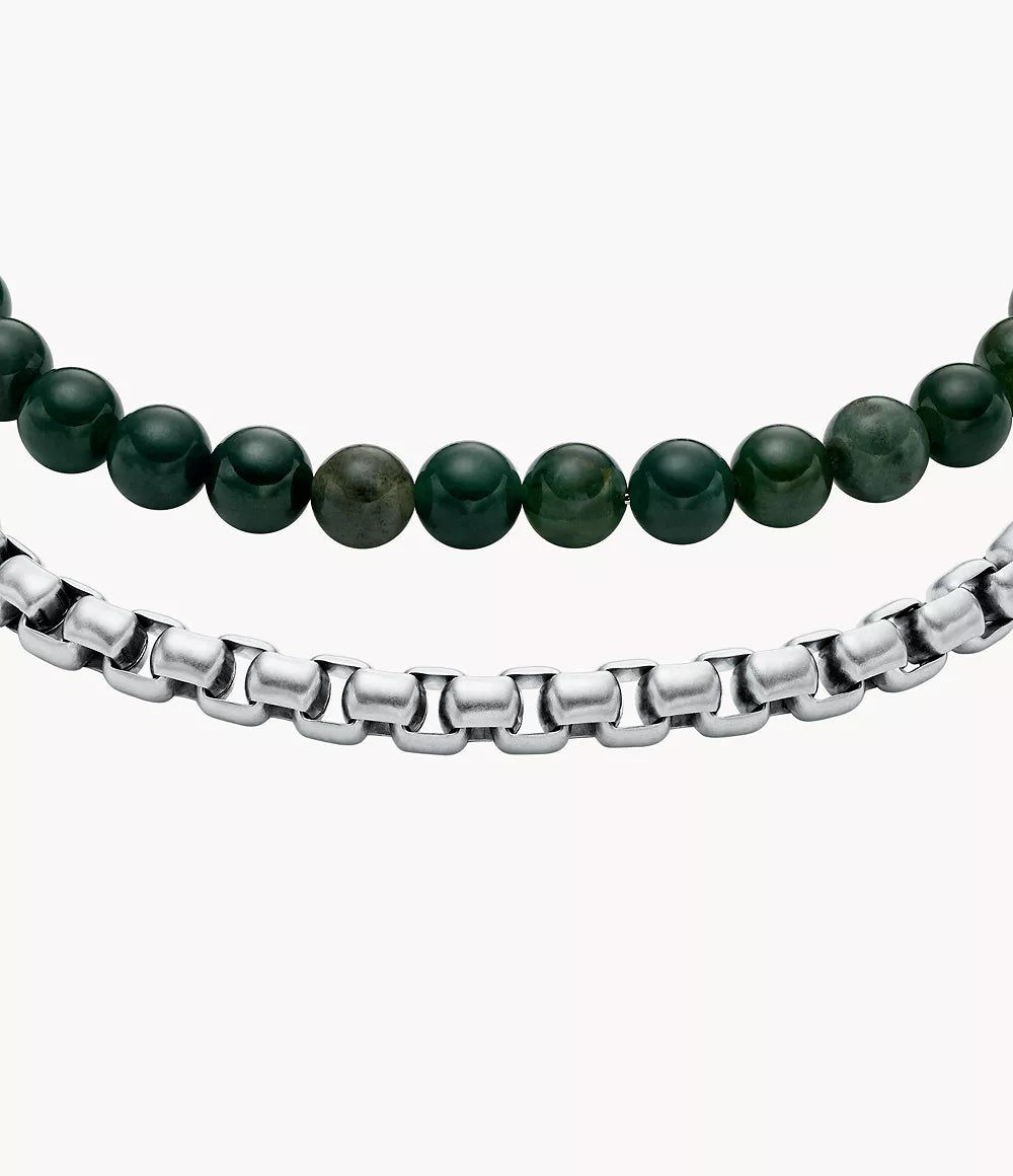 Stainless Steel and Green Agate Bracelet Gift Set JF04940SET - Shop Authentic FOSMENBRA(s) from Maybrands - for as low as ₦164000! 