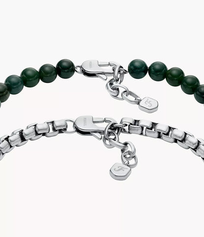 Stainless Steel and Green Agate Bracelet Gift Set JF04940SET - Shop Authentic FOSMENBRA(s) from Maybrands - for as low as ₦164000! 