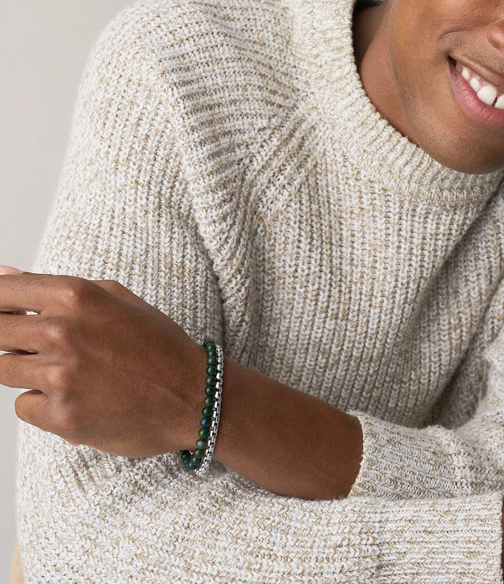 Stainless Steel and Green Agate Bracelet Gift Set JF04940SET - Shop Authentic FOSMENBRA(s) from Maybrands - for as low as ₦164000! 