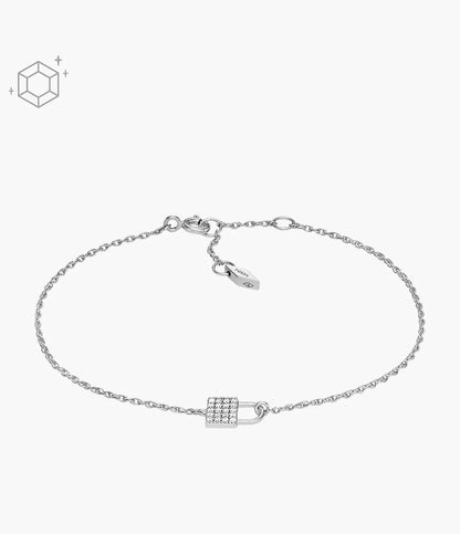 Fossil Sterling Silver Lock Chain Bracelet JFS00625040 - Shop Authentic bracelets(s) from Maybrands - for as low as ₦120000! 