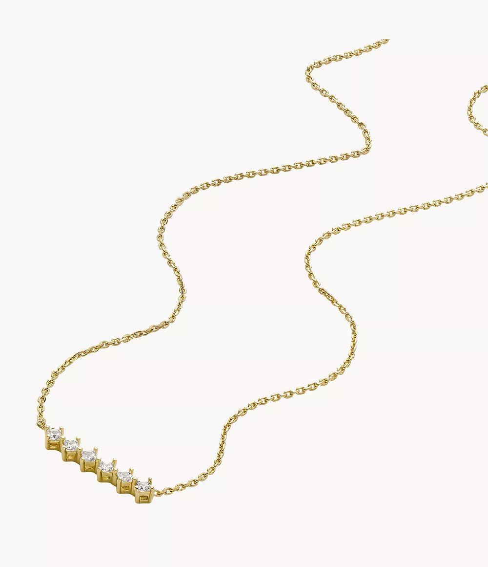 Fossil Hazel Classic Glitz Gold-Tone Brass Station Necklace JOA00811710 - Shop Authentic necklaces(s) from Maybrands - for as low as ₦102500! 