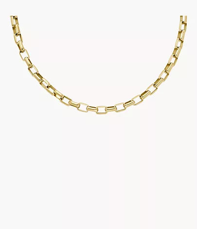 JOF00970710-Fossil Archival Core Essentials Gold-Tone Stainless Steel Chain Necklace for Women - Shop Authentic necklaces(s) from Maybrands - for as low as ₦76500! 