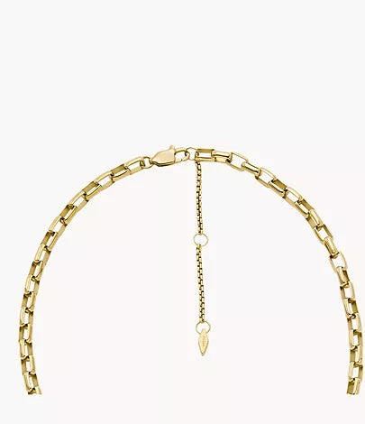 JOF00970710-Fossil Archival Core Essentials Gold-Tone Stainless Steel Chain Necklace for Women - Shop Authentic necklaces(s) from Maybrands - for as low as ₦76500! 