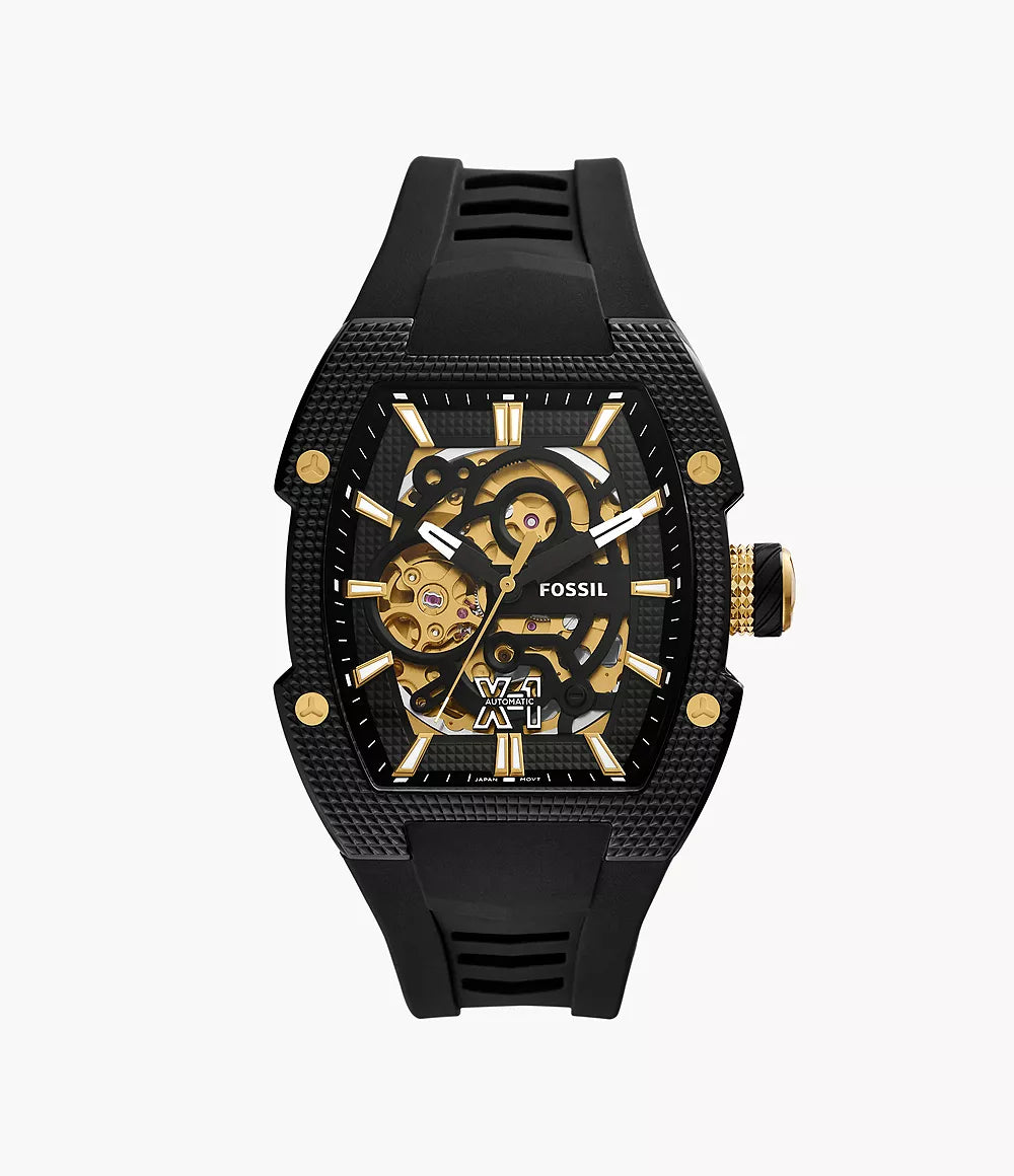 【メル11883②】 Machine X1 42mm Automatic Black Silicone Watch ME3284 | Get