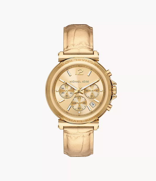 Michael Kors Maren Chronograph Gold Leather Watch MK7508 - Shop Authentic MICWOMWAT(s) from Maybrands - for as low as ₦532000! 