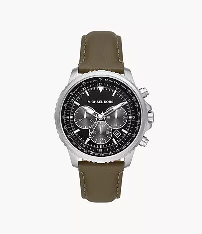 MK8985 - Michael Kors Cortlandt Chronograph Olive Leather Watch - Shop Authentic watch(s) from Maybrands - for as low as ₦244500! 