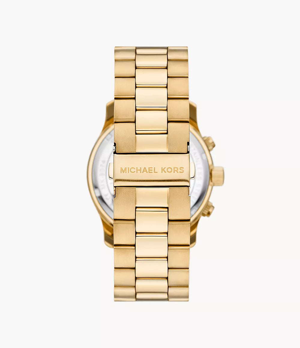 MK9074 - Michael Kors Runway Chronograph Gold-Tone Stainless Steel Watch - Shop Authentic Watches(s) from Maybrands - for as low as ₦539000! 