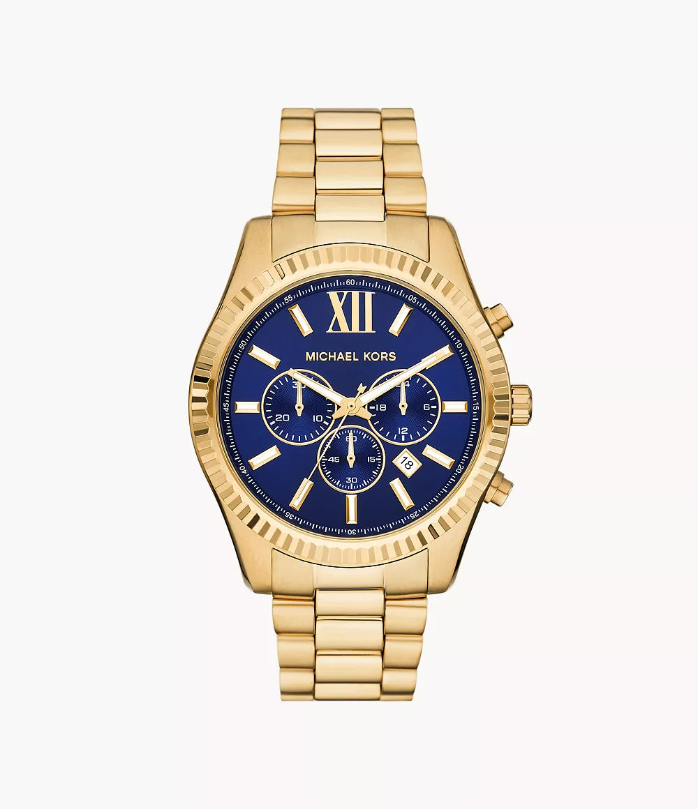 MK9153 - Michael Kors Lexington Chronograph Gold-Tone Stainless Steel Watch - Shop Authentic watches(s) from Maybrands - for as low as ₦354000! 