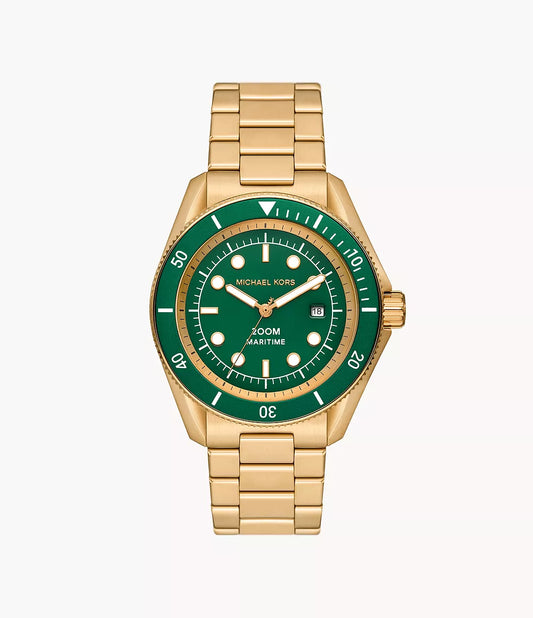 MK9162 - Michael Kors Maritime Three-Hand Date Gold-Tone Stainless Steel Watch - Shop Authentic watches(s) from Maybrands - for as low as ₦354000! 