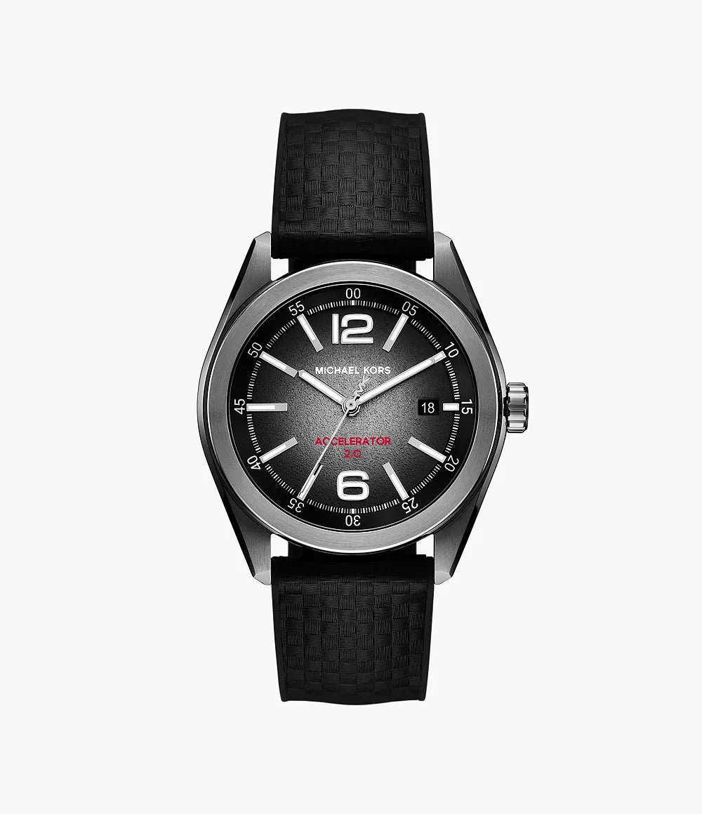 Michael Kors Accelerator 2.0 Three-Hand Date Black Nylon and Silicone Watch MK9175 - Shop Authentic Watches(s) from Maybrands - for as low as ₦475000! 