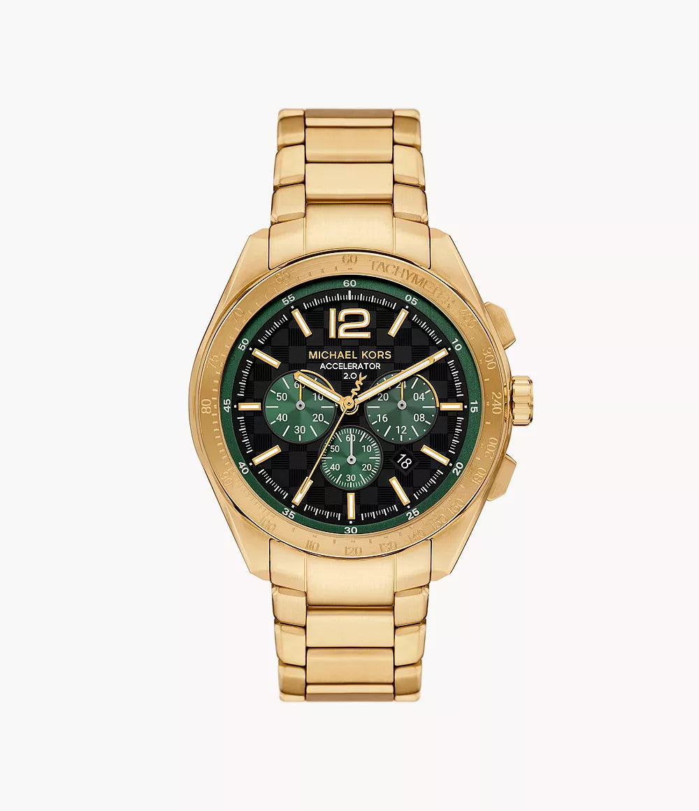 Michael Kors Accelerator 2.0 Chronograph Gold-Tone Stainless Steel Watch MK9177 - Shop Authentic Watches(s) from Maybrands - for as low as ₦627500! 