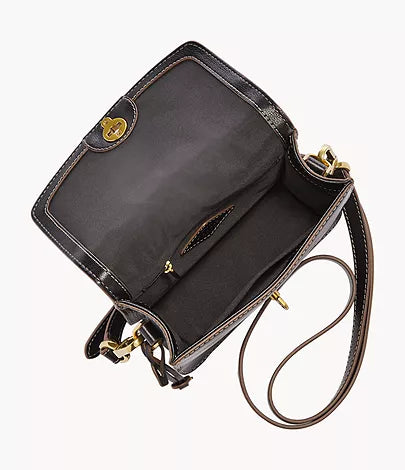 SHB3070001 - Fossil Ainsley Black Leather Small Flap Crossbody Bag For Women - Shop Authentic handbag(s) from Maybrands - for as low as ₦290000! 