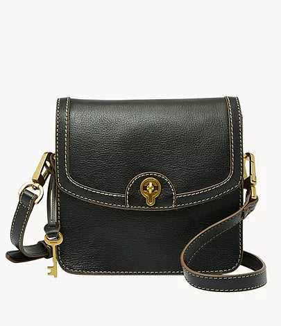 SHB3070001 - Fossil Ainsley Black Leather Small Flap Crossbody Bag For Women - Shop Authentic handbag(s) from Maybrands - for as low as ₦290000! 