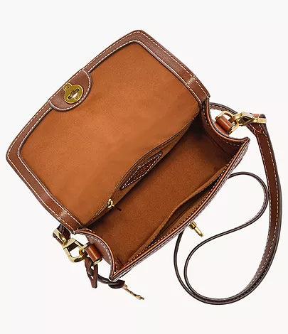 SHB3070210 - Fossil Ainsley Small Brown Leather Flap Crossbody Bag For Women - Shop Authentic handbag(s) from Maybrands - for as low as ₦290000! 
