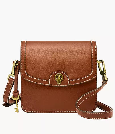SHB3070210 - Fossil Ainsley Small Brown Leather Flap Crossbody Bag For Women - Shop Authentic handbag(s) from Maybrands - for as low as ₦290000! 