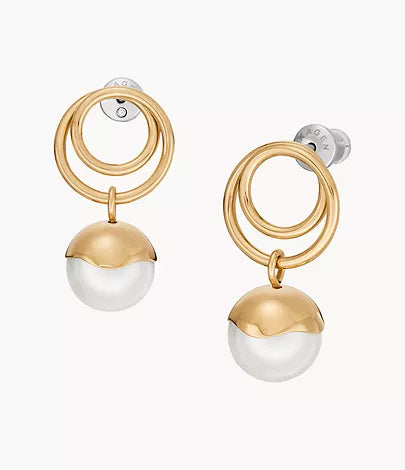 SKJ1721710-Skagen Agnethe Pearl Drop Earrings for Women - Shop Authentic earrings(s) from Maybrands - for as low as ₦65500! 