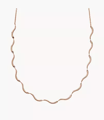 SKJ1745791-Skagen Wave Rose-Tone Stainless Steel Chain Necklace for Women - Shop Authentic necklaces(s) from Maybrands - for as low as ₦90500! 
