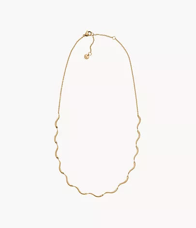 SKJ1746710-Skagen Wave Gold-Tone Stainless Steel Chain Necklace for Women - Shop Authentic necklaces(s) from Maybrands - for as low as ₦90500! 