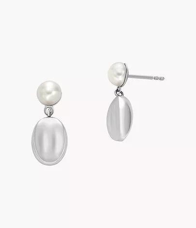 SKJ1835040 - SKagen Agnethe Pearl White Freshwater Pearl and Pebble Drop Earrings - Shop Authentic earrings(s) from Maybrands - for as low as ₦120000! 