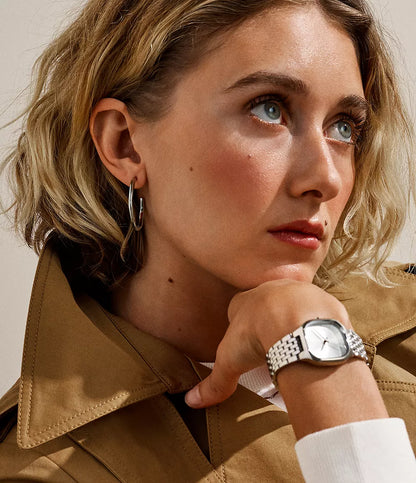 Moderne Stak Silver-Tone Stainless Steel Hoop Earrings SKJ1871040 - Shop Authentic SKAWOMEAR(s) from Maybrands - for as low as ₦130000! 