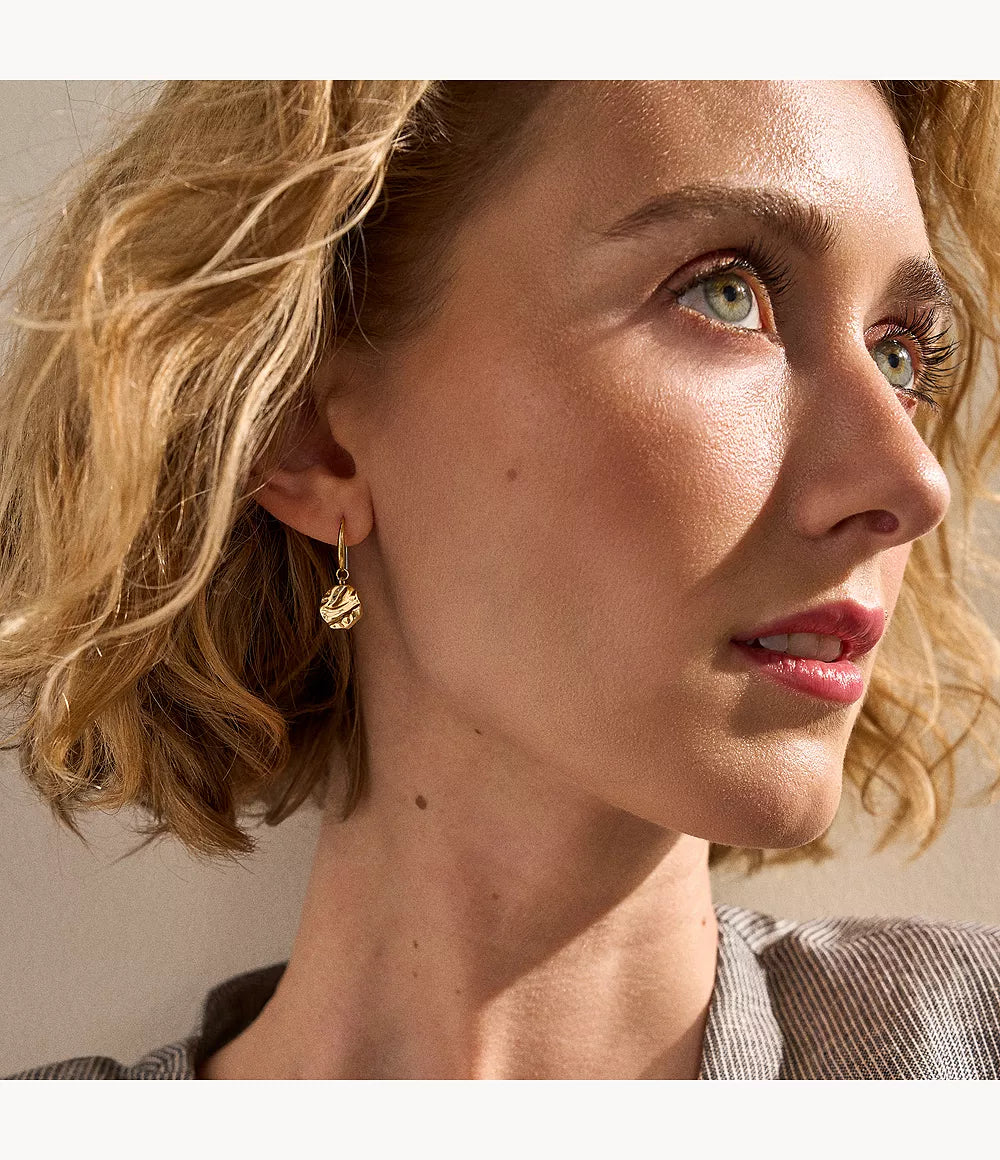 Moderne Stak Gold-Tone Stainless Steel Wave Medallion Drop Earrings SKJ1883710 - Shop Authentic SKAWOMEAR(s) from Maybrands - for as low as ₦116500! 