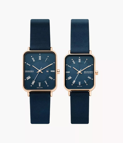 Skagen Ryle Pairs Set Solar-Powered Ocean Blue LiteHide™ Leather Watches SKW1147 - Shop Authentic Watches(s) from Maybrands - for as low as ₦165000! 