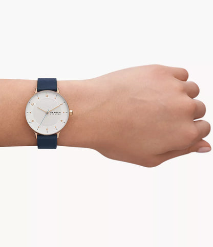 Skagen Riis Three-Hand Blue Leather Watch SKW3090 - Shop Authentic Watches(s) from Maybrands - for as low as ₦539000! 