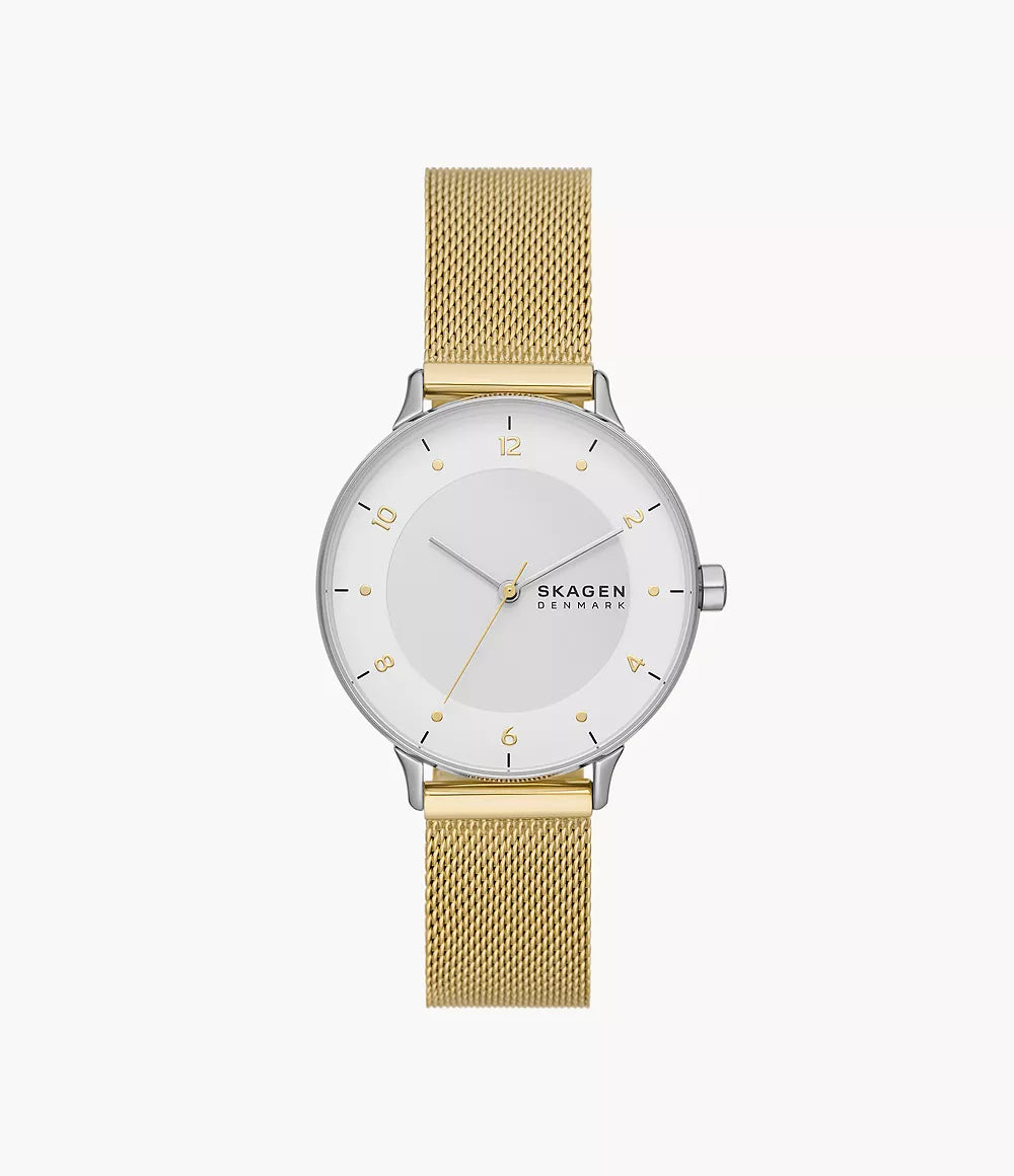 SKW3092 - Riis Three-Hand Gold-Tone Stainless Steel Mesh Watch - Shop Authentic Watches(s) from Maybrands - for as low as ₦503000! 