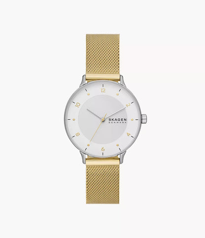 SKW3092 - Riis Three-Hand Gold-Tone Stainless Steel Mesh Watch - Shop Authentic Watches(s) from Maybrands - for as low as ₦503000! 