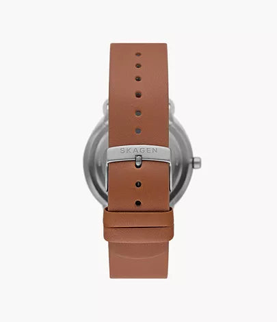 SKW6885 - Skagen Riis Three-Hand Medium Brown Leather Watch for Men - Shop Authentic watches(s) from Maybrands - for as low as ₦593000! 