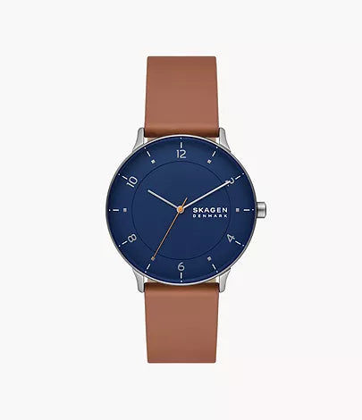 SKW6885 - Skagen Riis Three-Hand Medium Brown Leather Watch for Men - Shop Authentic watches(s) from Maybrands - for as low as ₦593000! 