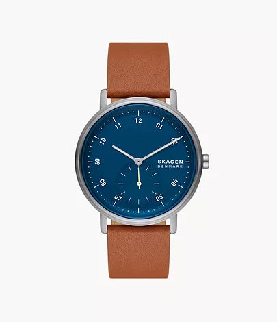 SKW6888 - Skagen Kuppel Two-Hand Sub-Second Brown Leather Watch for Men - Shop Authentic watches(s) from Maybrands - for as low as ₦593000! 