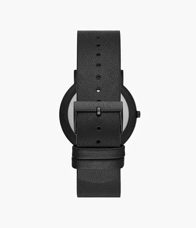 SKW6902-Skagen Signatur Three-Hand Black Leather Watch for Men - Shop Authentic watch(s) from Maybrands - for as low as ₦204000! 