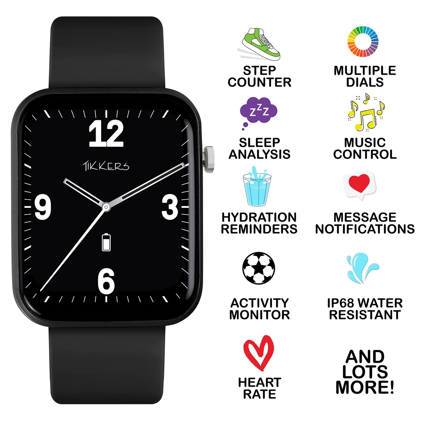 Tikkers Smart Series 13 - Black Silicone Strap Smart Watch & Earbuds Set TKS13-0032-SET TKS13-0032-SET - Shop Authentic PERTIKWAT(s) from Maybrands - for as low as ₦55500! 