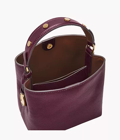 ZB11002519 Fossil Jessie Purple Leather Small Bucket Crossbody Bag For Women Get handbag Fairest Price Maybrands