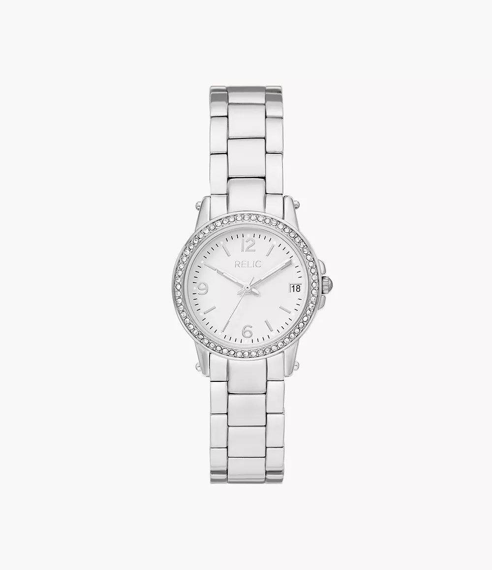 Relic by Fossil Matilda Three-Hand Date Silver-Tone Glitz Metal Watch ZR34646 - Shop Authentic Watches(s) from Maybrands - for as low as ₦129767.44! 
