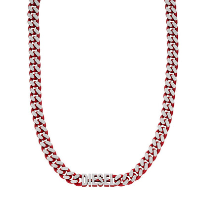 DX1416040-Diesel Red Stainless Steel Choker Unisex Necklace - Shop Authentic necklace(s) from Maybrands - for as low as ₦154000! 