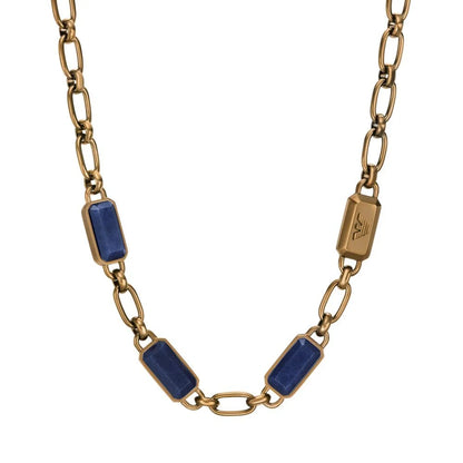 Emporio Armani Men's Blue Stone with IP Antique Gold-Plating Chain Necklace EGS3096251 - Shop Authentic ARMMENBRA(s) from Maybrands - for as low as ₦190750! 