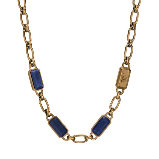 Emporio Armani Men's Blue Stone with IP Antique Gold-Plating Chain Necklace EGS3096251 - Shop Authentic ARMMENBRA(s) from Maybrands - for as low as ₦190750! 