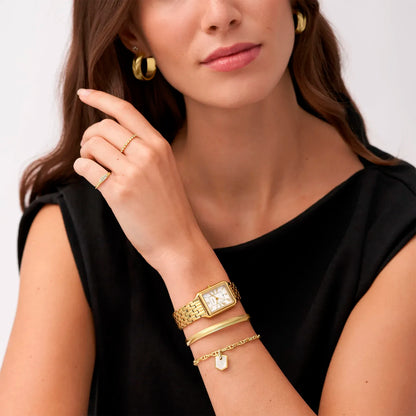 Fossil Raquel Three-Hand Date Gold-Tone Stainless Steel Watch For Women ES5220