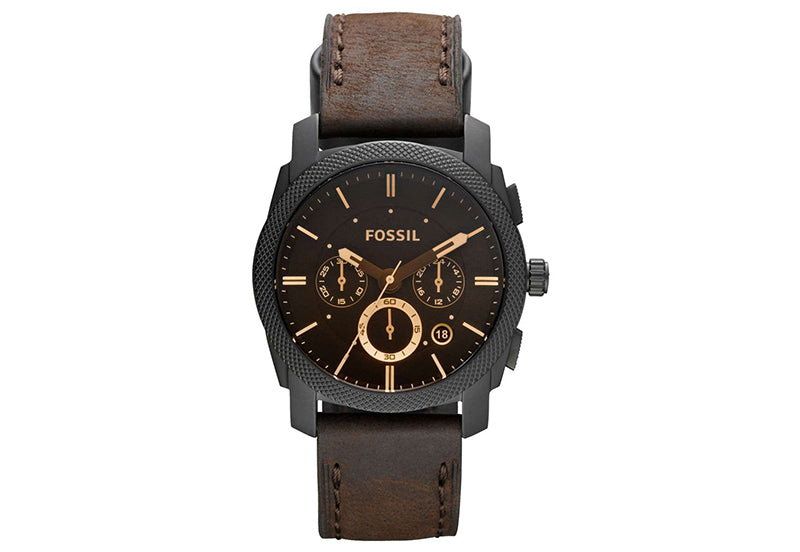 Fossil Machine Chronograph Dark Brown Leather Watch and Bracelet Box Set FS5251 - Shop Authentic Watches(s) from Maybrands - for as low as ₦123000! 