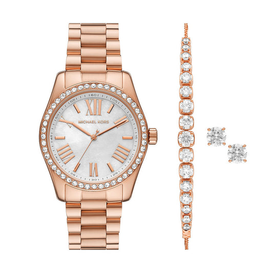 MK1088SET - Michael Kors Lexington Three-Hand, Rose Gold Gift Set - Shop Authentic watch(s) from Maybrands - for as low as ₦595500! 