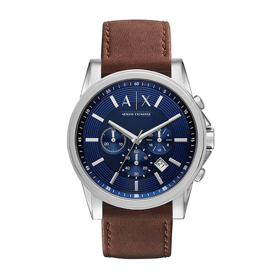 AX2501 - Armani Exchange Leather Chronograph Brown Round Watch For Men - Shop Authentic watches(s) from Maybrands - for as low as ₦247500! 